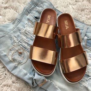 Brand New MIA Rose Gold Platform Sandals